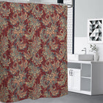 Brick Floral Bohemian Pattern Print Premium Shower Curtain