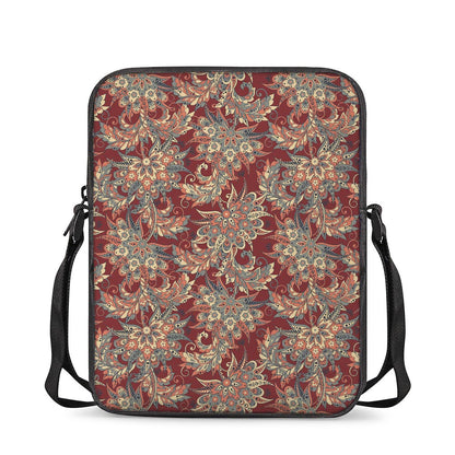 Brick Floral Bohemian Pattern Print Rectangular Crossbody Bag