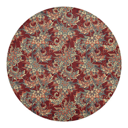 Brick Floral Bohemian Pattern Print Round Blanket