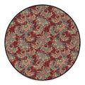 Brick Floral Bohemian Pattern Print Round Floor Mat