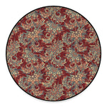 Brick Floral Bohemian Pattern Print Round Floor Mat