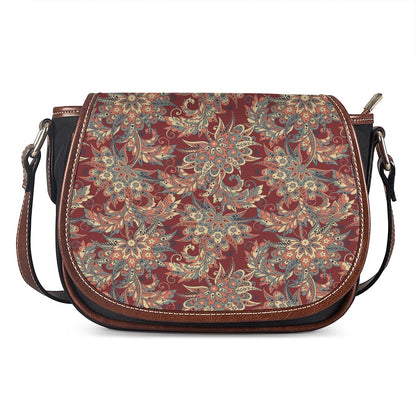 Brick Floral Bohemian Pattern Print Saddle Bag