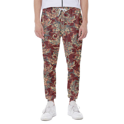 Brick Floral Bohemian Pattern Print Scuba Joggers