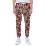 Brick Floral Bohemian Pattern Print Scuba Joggers
