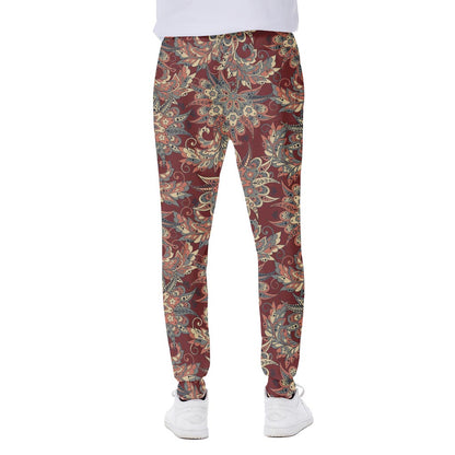 Brick Floral Bohemian Pattern Print Scuba Joggers