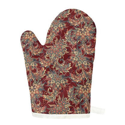 Brick Floral Bohemian Pattern Print Single Oven Mitt