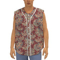 Brick Floral Bohemian Pattern Print Sleeveless Baseball Jersey