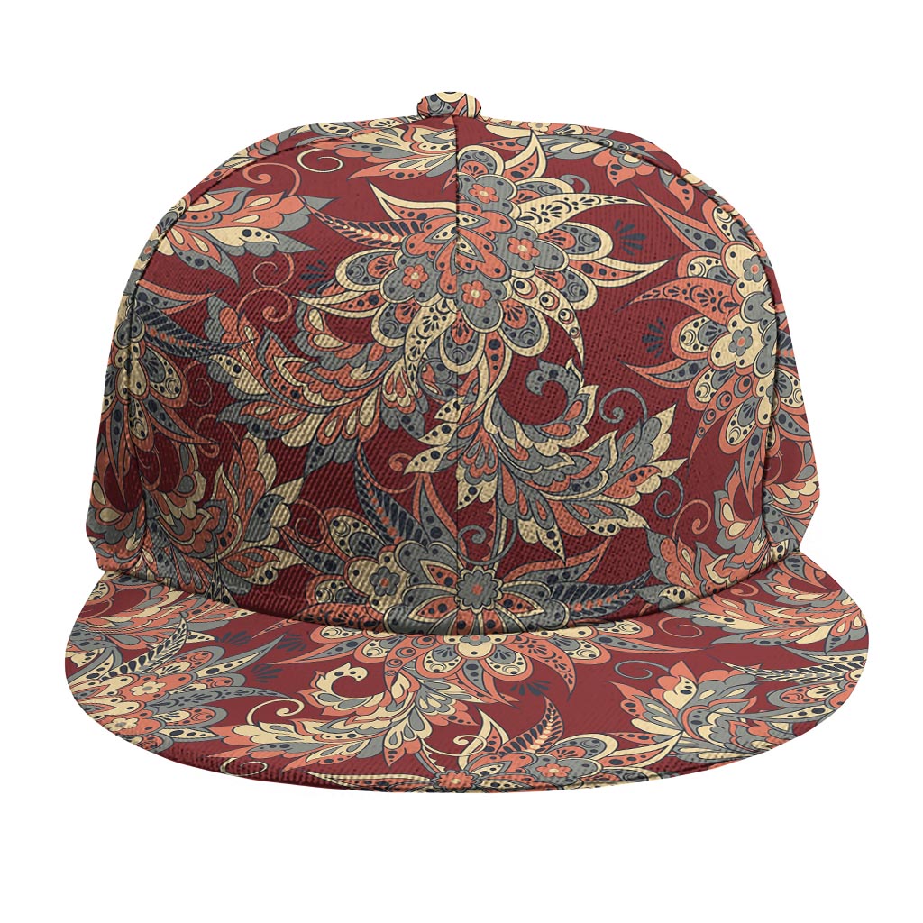 Brick Floral Bohemian Pattern Print Snapback Cap