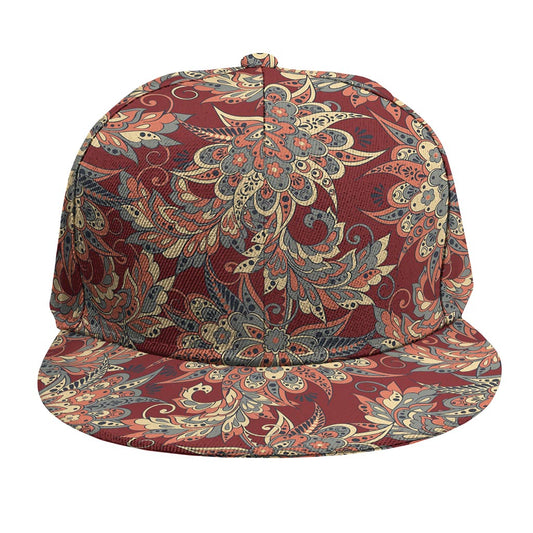 Brick Floral Bohemian Pattern Print Snapback Cap