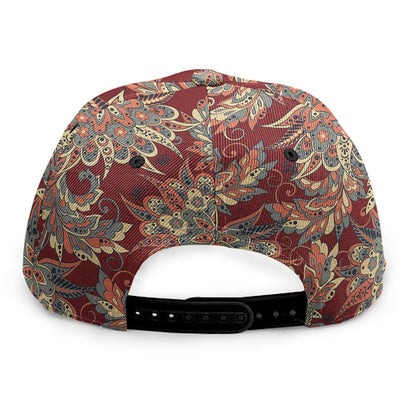 Brick Floral Bohemian Pattern Print Snapback Cap