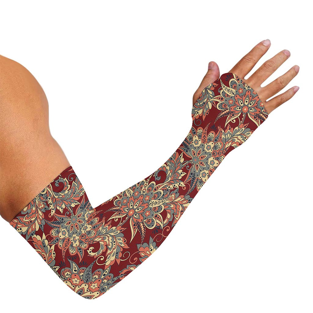 Brick Floral Bohemian Pattern Print Sun Protection Arm Sleeves