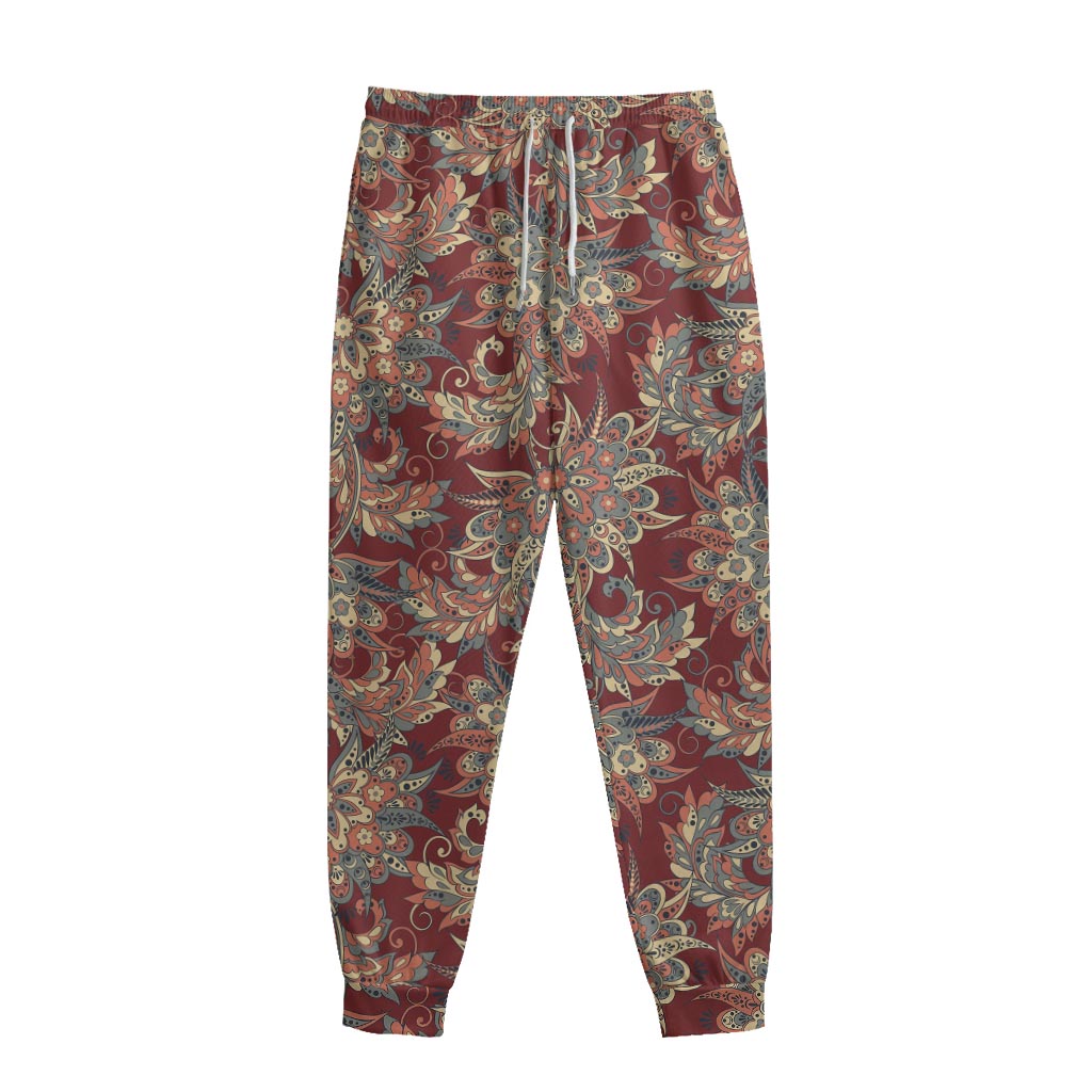 Brick Floral Bohemian Pattern Print Sweatpants