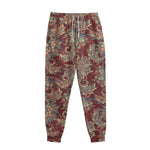 Brick Floral Bohemian Pattern Print Sweatpants
