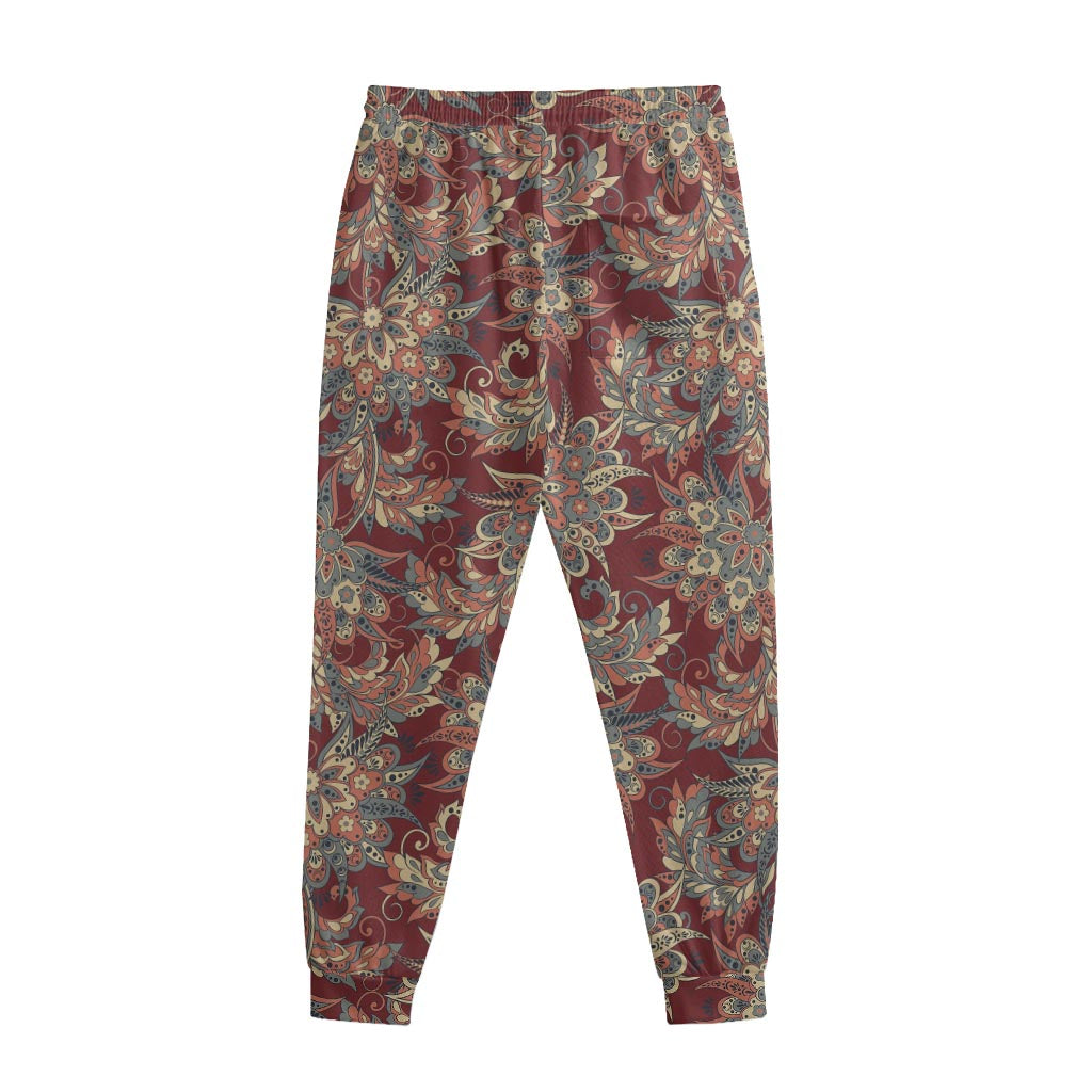 Brick Floral Bohemian Pattern Print Sweatpants