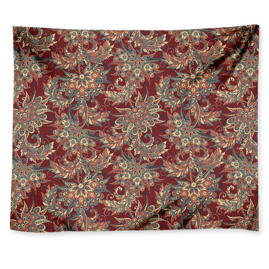 Brick Floral Bohemian Pattern Print Tapestry