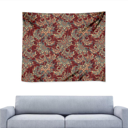 Brick Floral Bohemian Pattern Print Tapestry