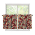 Brick Floral Bohemian Pattern Print Tier Curtains