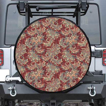 Brick Floral Bohemian Pattern Print Tire Cover