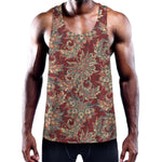 Brick Floral Bohemian Pattern Print Training Tank Top