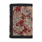 Brick Floral Bohemian Pattern Print Trifold Wallet