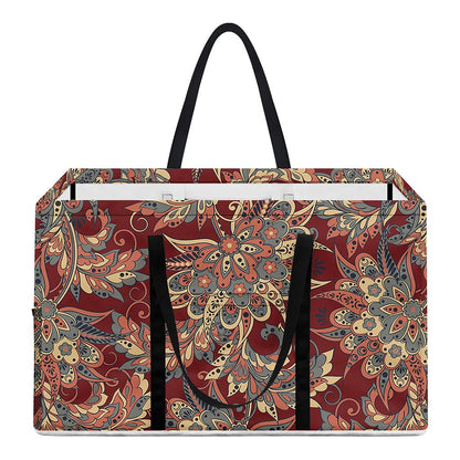 Brick Floral Bohemian Pattern Print Utility Tote Bag