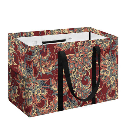 Brick Floral Bohemian Pattern Print Utility Tote Bag