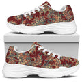 Brick Floral Bohemian Pattern Print White Chunky Shoes