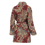 Brick Floral Bohemian Pattern Print Women's Bathrobe