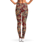 Brick Floral Bohemian Pattern Print Women's Leggings