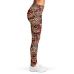 Brick Floral Bohemian Pattern Print Women's Leggings