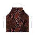 Brick Red Python Snakeskin Print Adjustable Apron