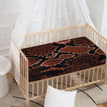 Brick Red Python Snakeskin Print Baby Crib Sheet