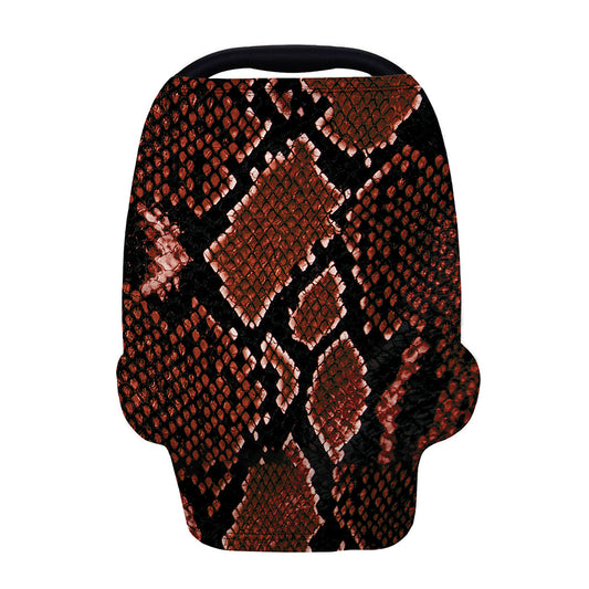 Brick Red Python Snakeskin Print Baby Seat Cover
