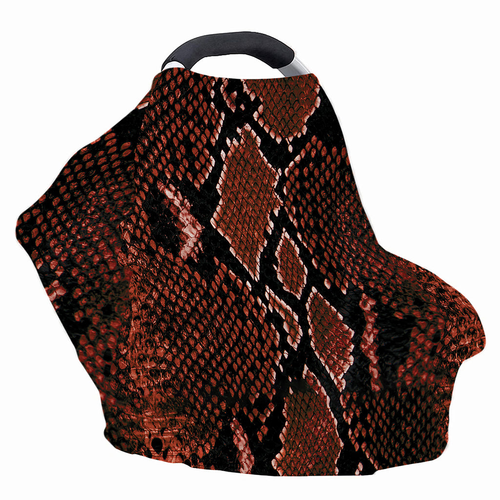 Brick Red Python Snakeskin Print Baby Seat Cover