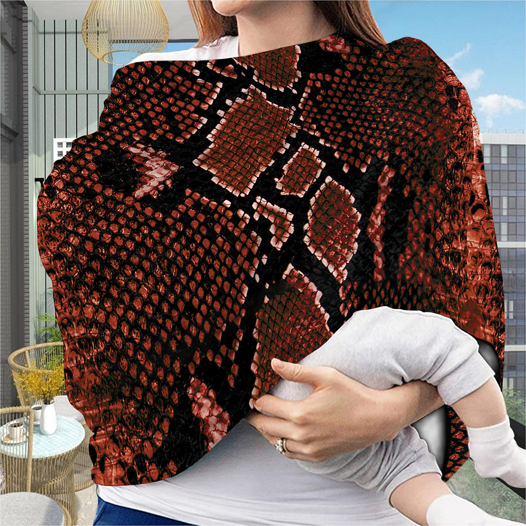 Brick Red Python Snakeskin Print Baby Seat Cover