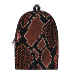 Brick Red Python Snakeskin Print Backpack