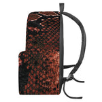 Brick Red Python Snakeskin Print Backpack
