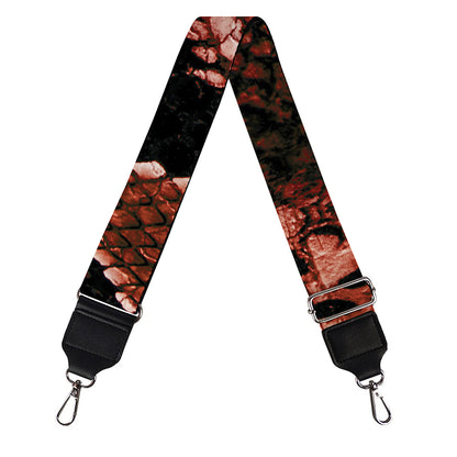 Brick Red Python Snakeskin Print Bag Strap