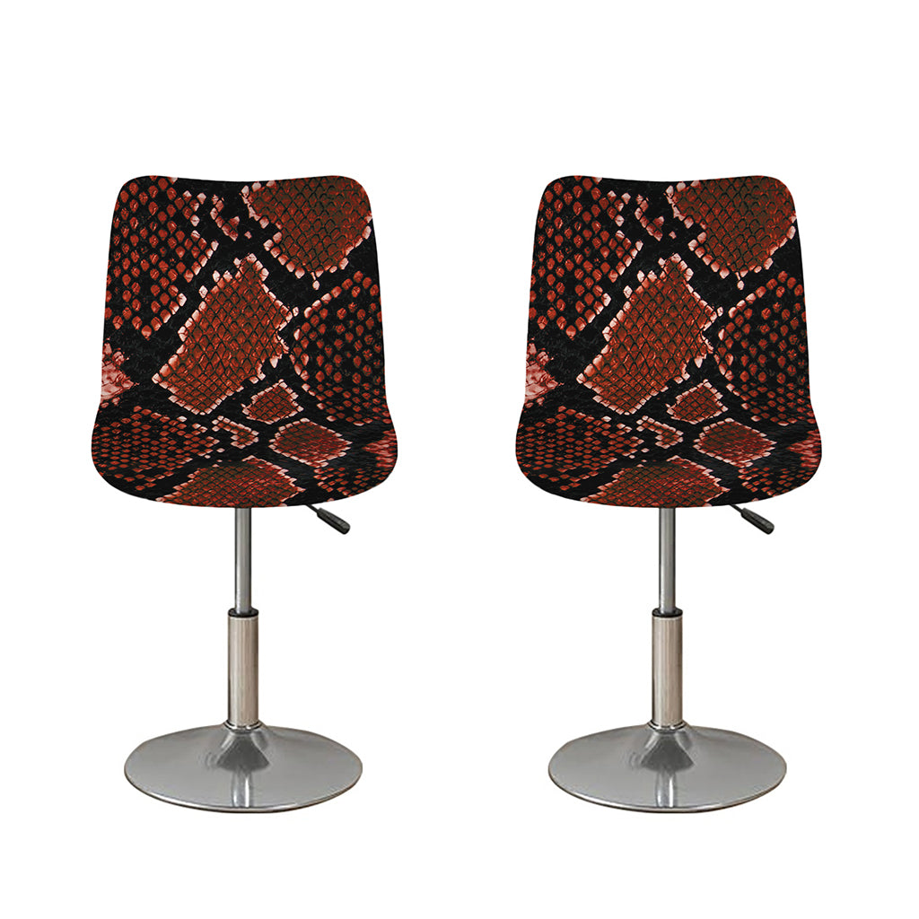 Brick Red Python Snakeskin Print Bar Stool Covers