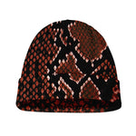 Brick Red Python Snakeskin Print Beanie