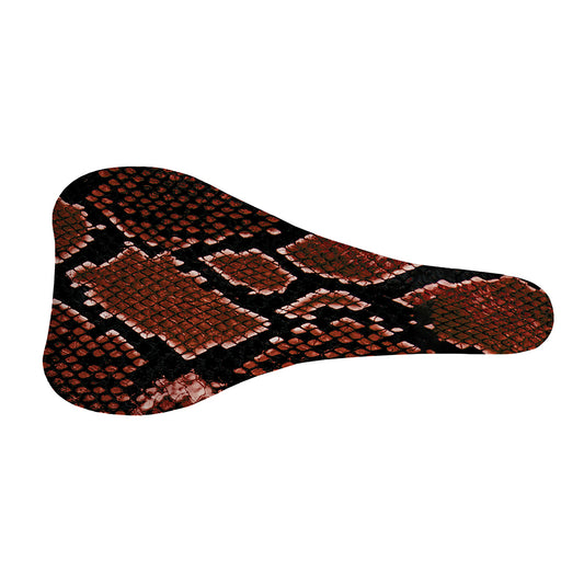 Brick Red Python Snakeskin Print Bicycle Seat Cover