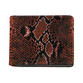 Brick Red Python Snakeskin Print Bifold Wallet