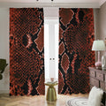 Brick Red Python Snakeskin Print Dimout Pencil Pleat Curtains