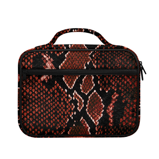 Brick Red Python Snakeskin Print Briefcase Bible Bag