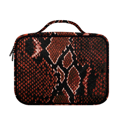 Brick Red Python Snakeskin Print Briefcase Bible Bag