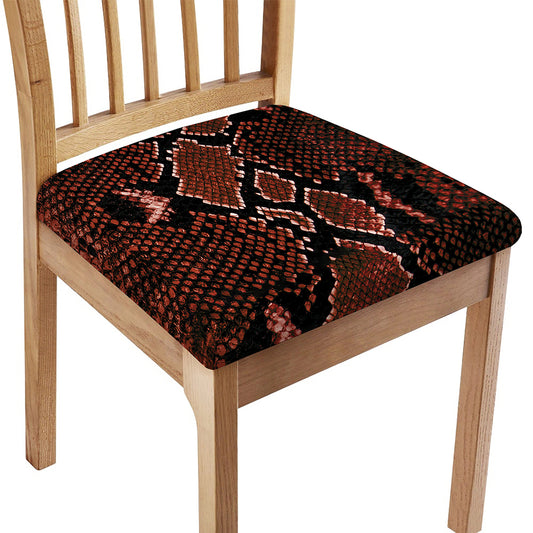 Brick Red Python Snakeskin Print Chair Cushion Cover