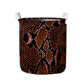 Brick Red Python Snakeskin Print Collapsible Laundry Basket