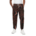 Brick Red Python Snakeskin Print Cotton Sweatpants
