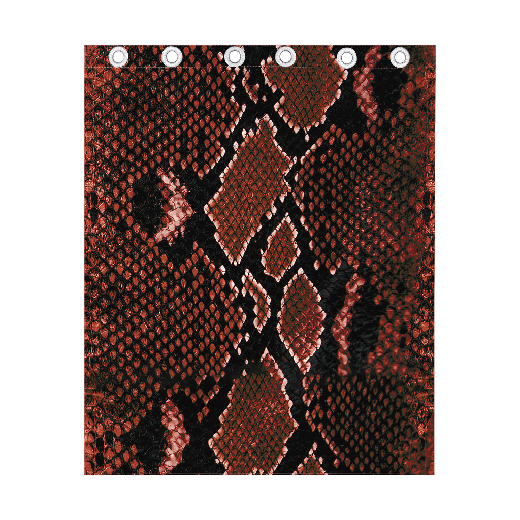 Brick Red Python Snakeskin Print Curtain