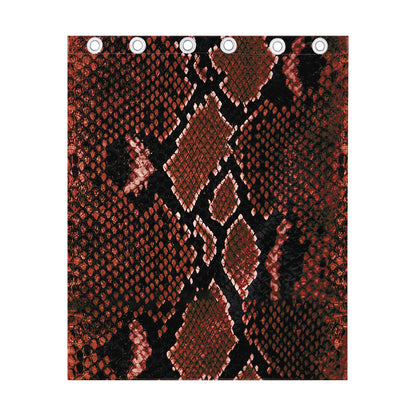 Brick Red Python Snakeskin Print Curtain